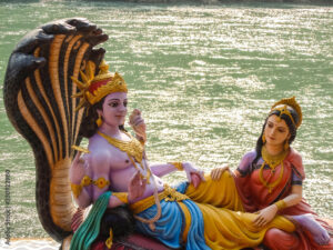 Vishnu JI with his wife Laxmi ji